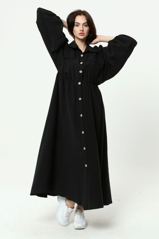Shirt Collar Tencel Dress